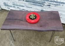 Live Edge Desk- Fumed Oak- Sofa Table- Console Table- Foyer Table- Weathered- Gray- Purple 6 small