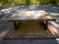Reclaimed Wood And Welded Steel Coffee Table 3 small