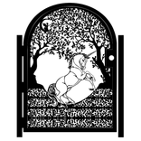 Artistic Steel Garden Gate - Unicorn - Decorative Steel Panel - Handmade 6 small