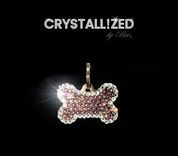 Heart Shaped Crystallized Personalized Dog Tag Genuine European Crystals Bedazzled 2 small