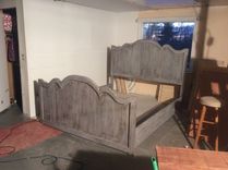 Weathered Gray Curvy Rustic Farmhouse Bed 1 small