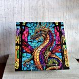 Stained Glass Dragon Art Mural Dragon Wall Decor Or Tabletop Display 4 small