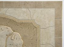 Carved Buffalo Monolithic Mosaic Tile Mural 16" X 24" 6 small