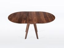 Round Extendable Dining Table In Your Choice Of Solid Walnut, Cherry, Mahogany Or Oak Wood, "Sister" 4 small
