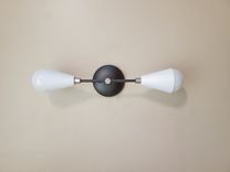 Modern Wall Sconce - Mid Century Light - Black White Nickel Linear Vanity Light - Modern Bathroom 5 small