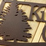 Personalized Metal House Name Plaque with Pine Trees 2 small
