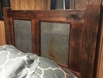 Rustic Barnwood And Metal Headboard 1 small