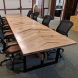 Custom Chevron Conference Table From Reclaimed Wood 2 small