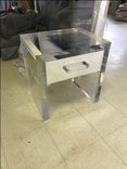 Acrylic End / Side Table - Thick Slab Leg Single Drawer- Hand Crafted, Custom Made 4 small