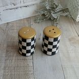 Whimsical Checks Large Hole Salt And Pepper Shaker Checkered Decor 2 small