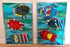 Stained Glass Windows Of Child's Art Work - One Fish, Two Fish 5 small