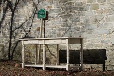 Whitewashed Draper's Table/ Kitchen Island Made Of Poplar 1 small