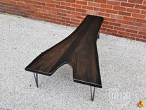 Walnut Coffee Table- Live Edge- Long Coffee Table- Java- Black- Steel- Industrial- Dark Wood 3 small