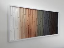 Modern Wood Wall Art Sculpture, Abstract Painting On Wood 5 small