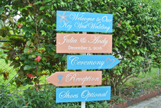 Welcome Wedding Directional Sign. Nautical Beach Wedding Decor. 1 small