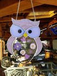 Stained Glass Owl With Flowers 3 small