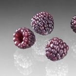 One Realistic Purple Glass Raspberry Sculpture, Hand Blown and Life-Sized 1 small