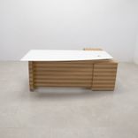 Custom Executive Office Desk With Credenza, Tempered Glas Top - Avenue Curved Desk 5 small