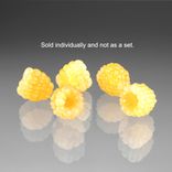 One Realistic Glass Yellow Raspberry Sculpture, Hand Blown and Life-Sized 4 small
