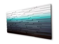 Abstract Ocean Landscape, Modern Wood Wall Art, Blue Home Decor 2 small