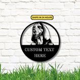 Basset Hound Dog Metal Sign, Personalized Dog Sign, Dog Monogram, Custom Dog Sign 1 small