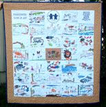 Custom Children's Art Quilt - Artwork School Kindergarten Class Kid's Drawing Quilt 2 small