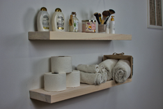 White Floating Shelves, White Wall Shelves, White Solid Wood Shelves, Long White Floating Shelves 3 small
