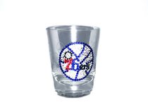 Crystallized Philadelphia 76ers Shot Glass Mlb Nba Nfl Nhl Bling European Crystals Bedazzled 1 small