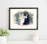 Watercolor Digital Print Portrait Of Pet Or Family, Canvas Print 1 small