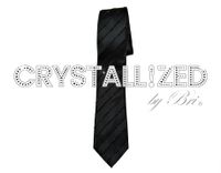 Crystallized Men's Tie Striped Bling Bedazzled Genuine European Crystals Bedazzled 2 small