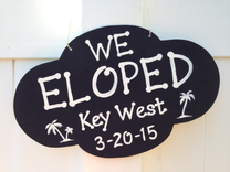We Eloped Rustic Wedding Sign, Palm Tree Beach Wedding Decor 1 small
