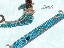Tropical Beach European Crystal License Plate Frame Bedazzled Car Bling Crystallized Palm Trees 2 small