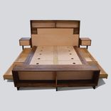 Platform Storage Bed Maple And Walnut 2 small