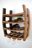 Hanging Wine And Glass Rack - Loire - Made From Retired California Wine Barrels 3 small