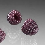 One Realistic Purple Glass Raspberry Sculpture, Hand Blown and Life-Sized 2 small
