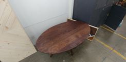 Mid-Century Modern Solid Walnut Dining Table For Six 4 small