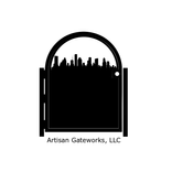 Modern City Skyline Steel Gate - Handmade - Houston Skyline - Garden Gate - Decorative Steel City 1 small