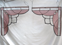 Stained Glass Lace Curtains Pair, Cafe Curtains, Stained Glass Window Corners, Corner Room Dividers 2 small