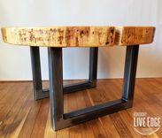 Round Coffee Table- Live Edge- Industrial- Tree Slice- Log- Rustic- Side Table- End- Maple 1 small