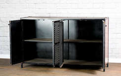 Industrial Copper Credenza, Modern Copper Buffet, Copper Liquor Cabinet, Industrial Media Console, 2 small