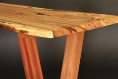 Spalted Maple Slab Coffee Table On Sapele Legs 4 small