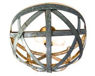 Wine Barrel Ring Flush Mount Ceiling Light - Orbis - Made From Retired Ca Wine Barrel Rings 1 small