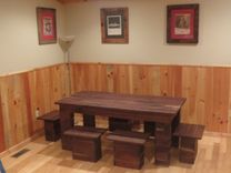 Unique Walnut Dining Set With 6 Individual Benches 6 small