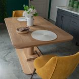 Solid Oak Banquette Table 6 small