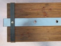 Lunar 1 Bench; Wood & Wrought Iron Urban Industrial Bench 3 small