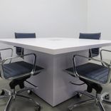 Square Shape Custom Conference Table, Laminate Top - Newton Meeting Table 6 small