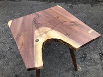 Midcentury Live Edge Walnut Side Table 3 small