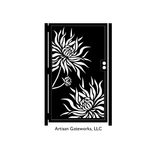 Metal Art Gate With Flowers - Chrysanthemum Gate - Decorative Steel Flower Panel - Garden Gate 4 small