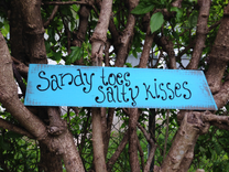 Rustic Wooden Directional Beach Sign, Beach House Decoration. 2 small