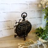 Courtly Clock Checked Clock Hand Painted Black And White Checks Clock 4 small